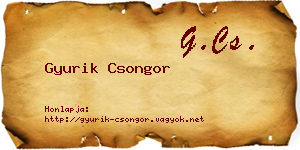 Gyurik Csongor névjegykártya